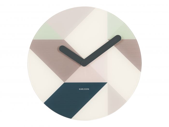 Wall clock Graphic glass blue - 1