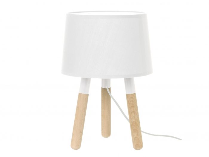 Table lamp Orbit wood, white shade - 1