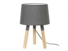 Table lamp Orbit wood, dark grey shade
