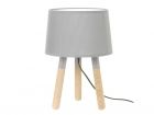 Table lamp Orbit wood, light grey shade
