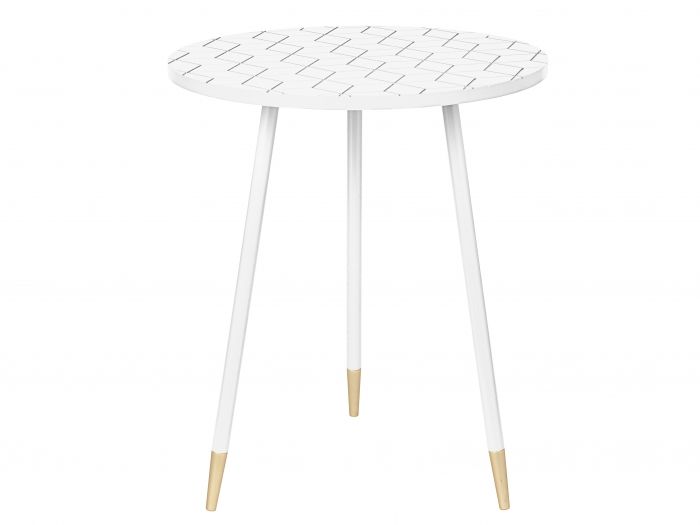 Side table Mellow white MDF & metal - 1