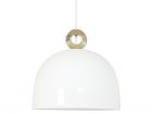 Pendant lamp Ding Dong white w. brass ceramic - 1