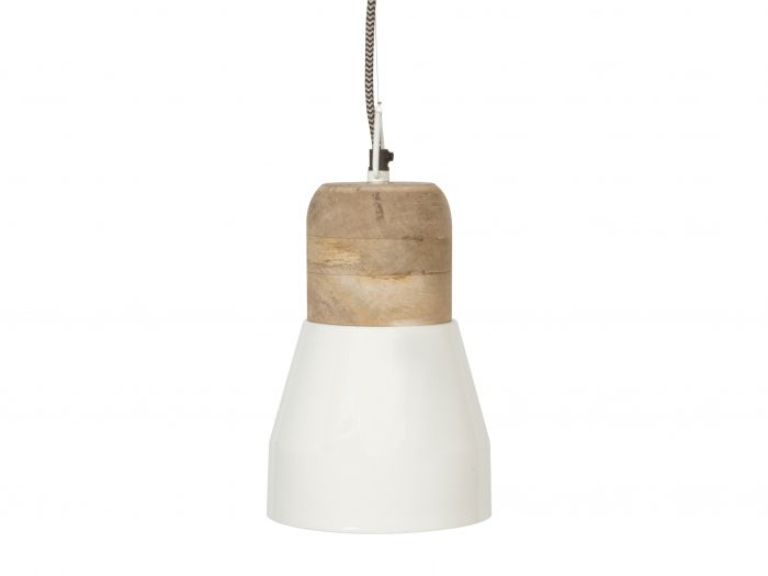 Pendant lamp Bold wood, matt white medium - 1