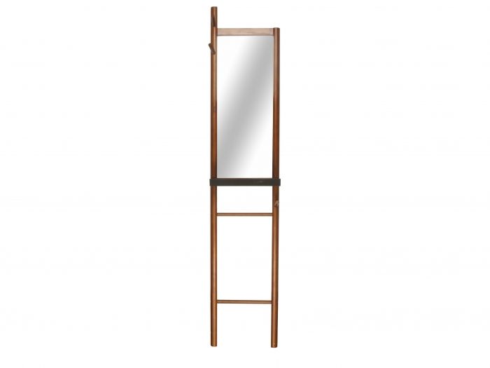 Standing mirror Ladder MDF black w. pinewood - 1