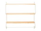 Wall rack Shelves white w. wooden shelves