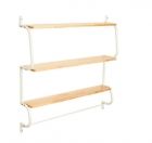 Wall rack Shelves white w. wooden shelves - 2