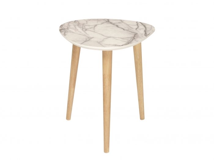 Side table MDF marble veneer white - 1