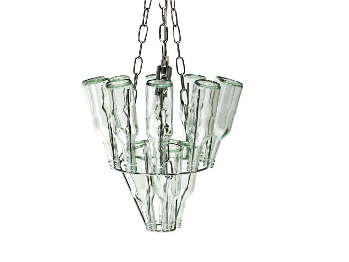 Chandelier Mini Bottle chrome, Design Bonne Plat - 1