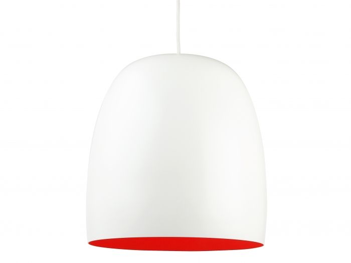 Pendant lamp Kalimero alu matt white,orange inside - 1