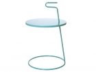 Serve table emerald green, metal base MDF top