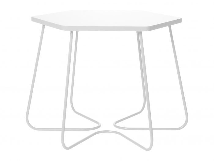 Side table Hexagon medium MDF top white - 1