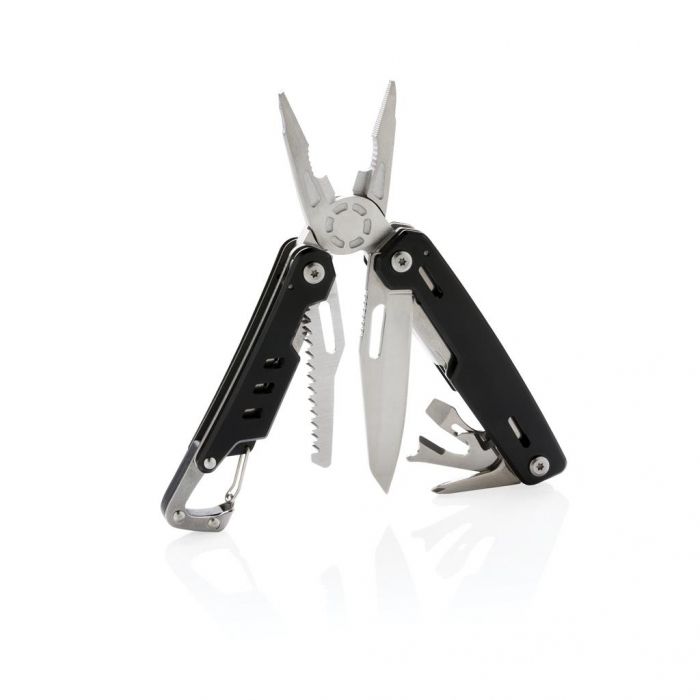 Solid multitool met karabijnhaak, zwart - 1