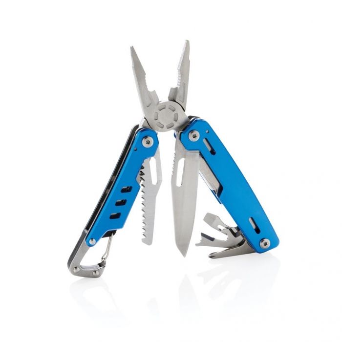 Solid multitool met karabijnhaak, blauw - 1