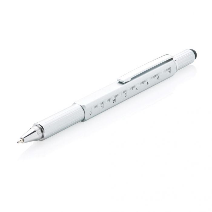 5-in-1 aluminium toolpen, grijs - 1