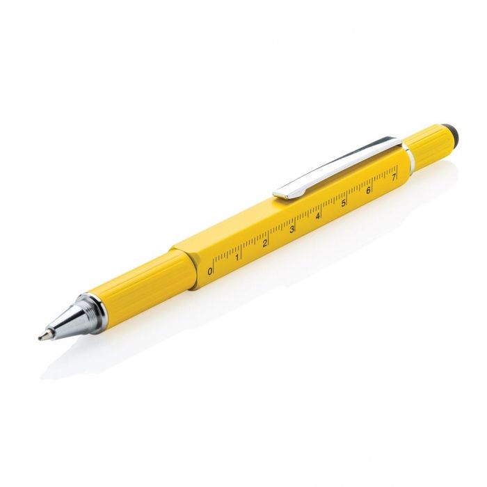 5-in-1 aluminium toolpen, geel - 1