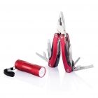 Multitool met zaklamp, rood - 1