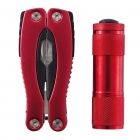 Multitool met zaklamp, rood - 2