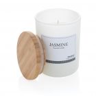 Ukiyo luxe geurkaars met bamboe deksel, wit