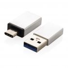 USB A en USB C adapter set, zilver - 2