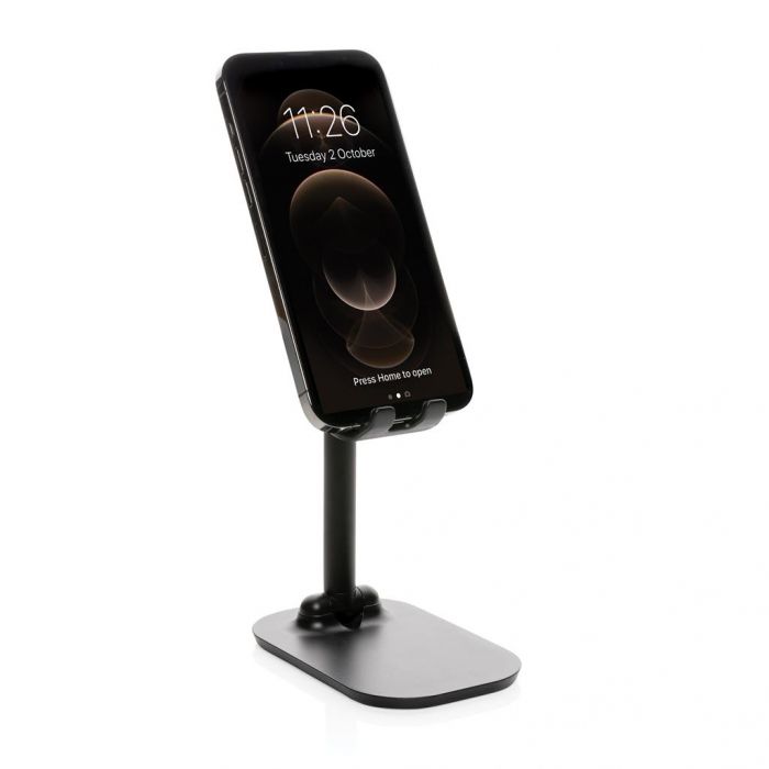 Swiss Peak verstelbare aluminium telefoon stand, zwart - 1