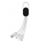 4-in-1 kabel met karabijnhaak, wit - 1