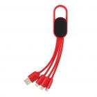 4-in-1 kabel met karabijnhaak, rood - 1