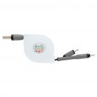 3-in-1 kabel met oprolmechanisme, wit - 4