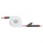 3-in-1 kabel met oprolmechanisme, rood - 3