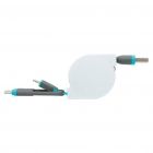 3-in-1 kabel met oprolmechanisme, blauw - 2
