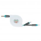 3-in-1 kabel met oprolmechanisme, blauw - 3