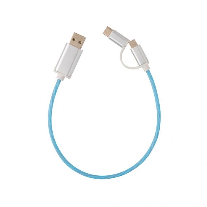 3-in-1 LED flow kabel, blauw - 1