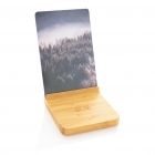 Bamboe 5W draadloze oplader met fotolijst, bruin