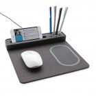 Air muismat met 5W draadloze oplader en USB, zwart - 3