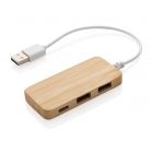 Bamboo hub met type C, bruin - 1