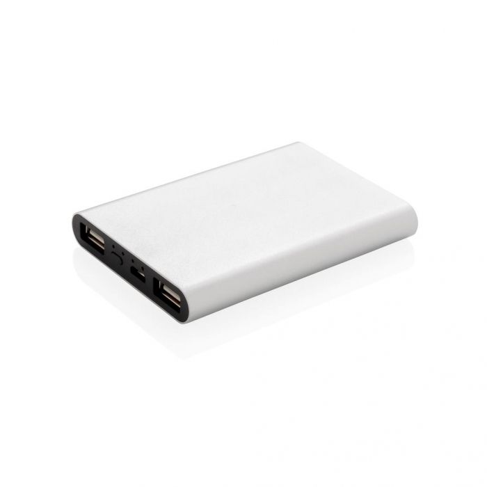 Aluminium 5.000 mAh zakformaat powerbank, zilver - 1