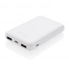 5.000 mAh draadloos opladen zakformaat powerbank, wit