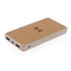 Kurk en tarwestro 8000 mAh 5W draadloze powerbank, bruin