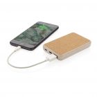 Kurk en tarwestro 5000 mAh zakformaat powerbank, bruin - 3