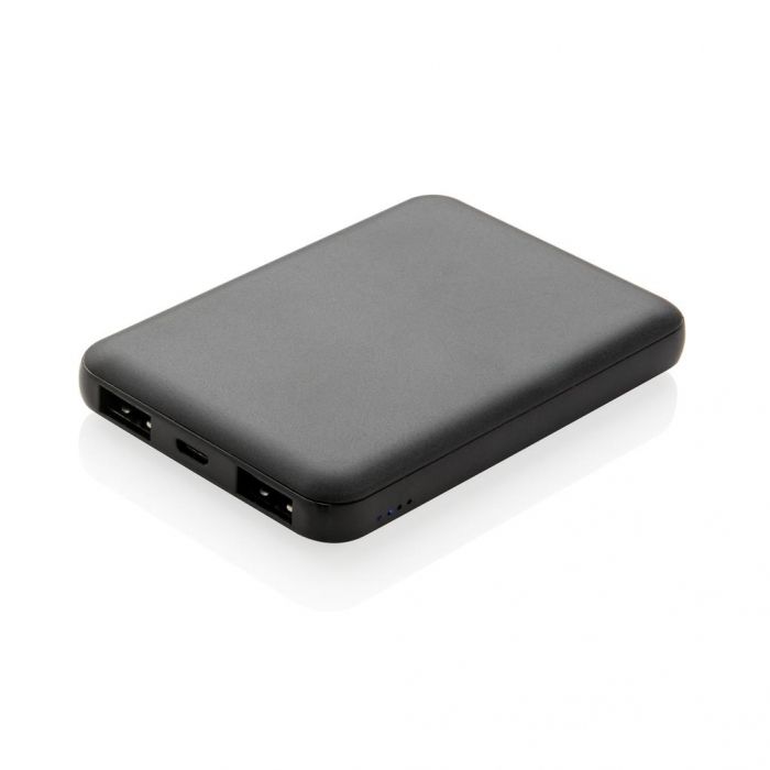 High density 5.000 mAh zakformaat powerbank, zwart - 1