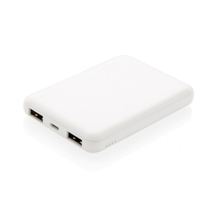 High density 5.000 mAh zakformaat powerbank, wit - 1