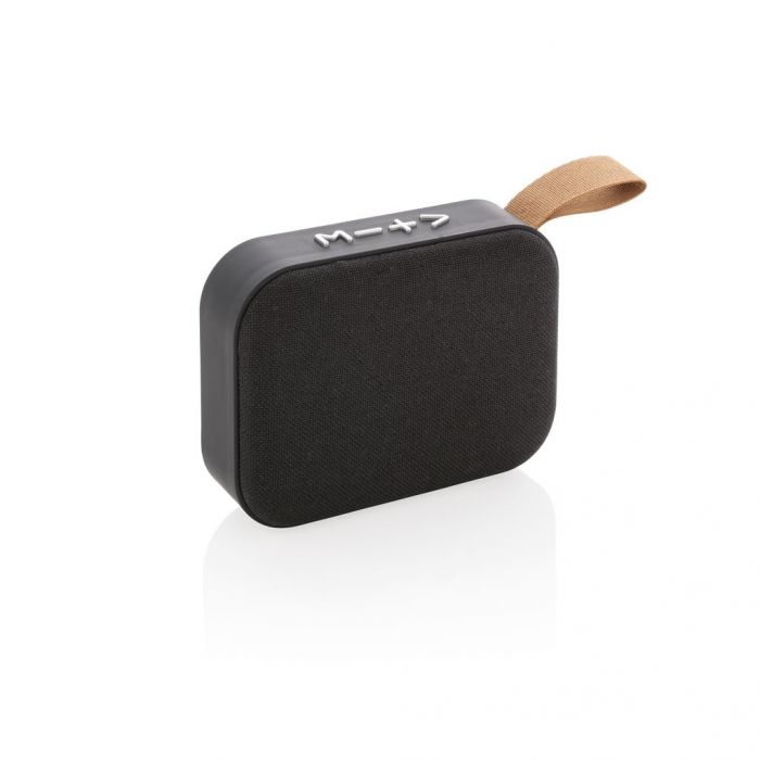Fabric trend draadloze 3W speaker, zwart - 1