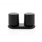 Dubbele 3W speaker met inductielader, zwart - 3