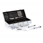 12-delige barbecue set in aluminium koffer, zilverkleurig - 1