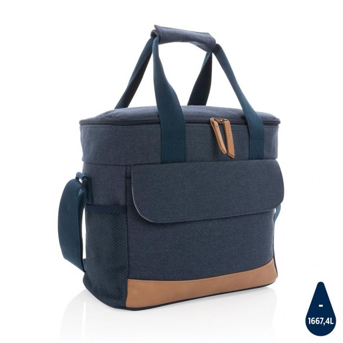 Impact AWARE™ 16 oz. recycled canvas koeltas, blauw - 1