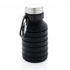 Lekvrije opvouwbare siliconen fles met schroefdop, zwart - 1