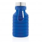 Lekvrije opvouwbare siliconen fles met schroefdop, blauw - 3