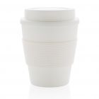 Herbruikbare koffiebeker met schroefdop 350ml, wit - 2