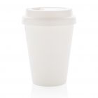 Herbruikbare dubbelwandige koffiebeker 300ml, wit - 2