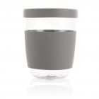 Ukiyo borosilicaat glas met siliconen deksel en sleeve, grij - 3