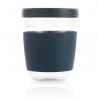 Ukiyo borosilicaat glas met siliconen deksel en sleeve, blau - 3